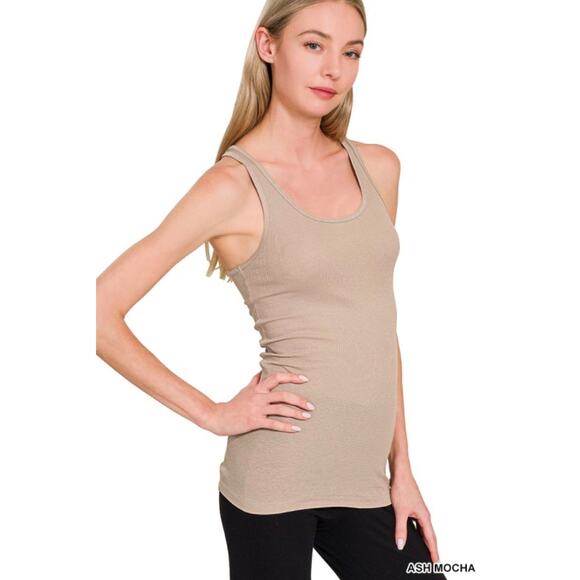 Zenana Tops - Zenana Ribbed Knit Racerback Tank